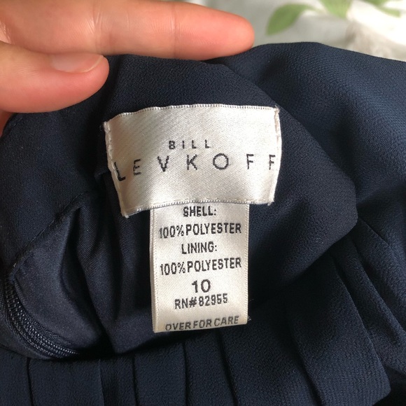 Navy Blue Bill Levkoff Bridesmaid Dress style #974 - Picture 3 of 7